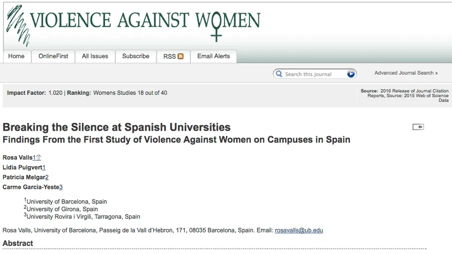 Breaking the silence at the Spanish Universities